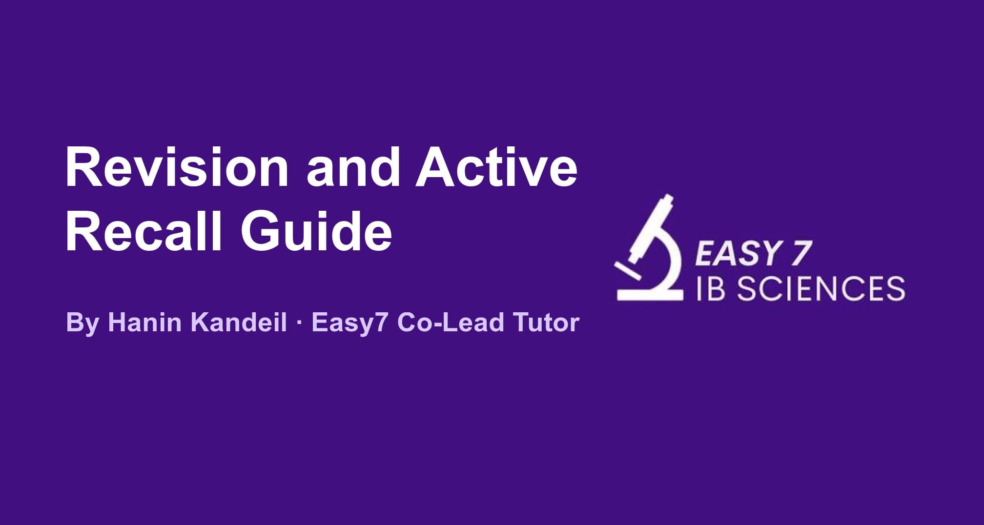 Revision and Active Recall Guide